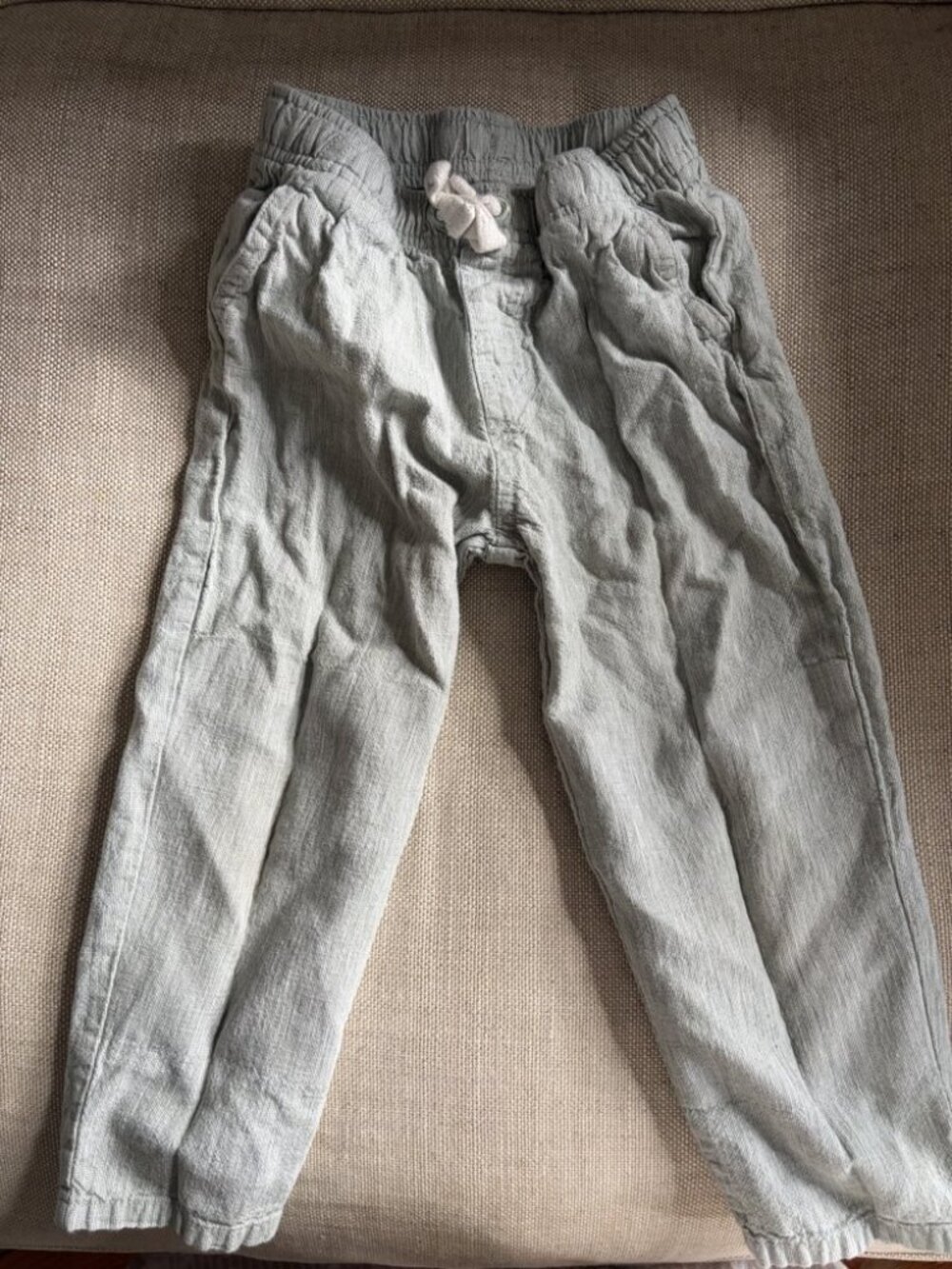 Cat & Jack Kids Sage Green Linen Cotton Pull On Joggers Toddler 4T